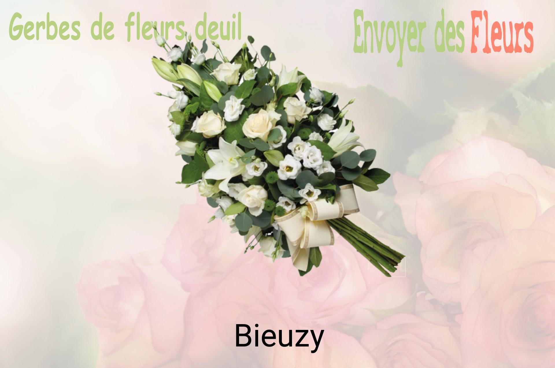 Gerbe de fleurs de deuil livrée à Bieuzy